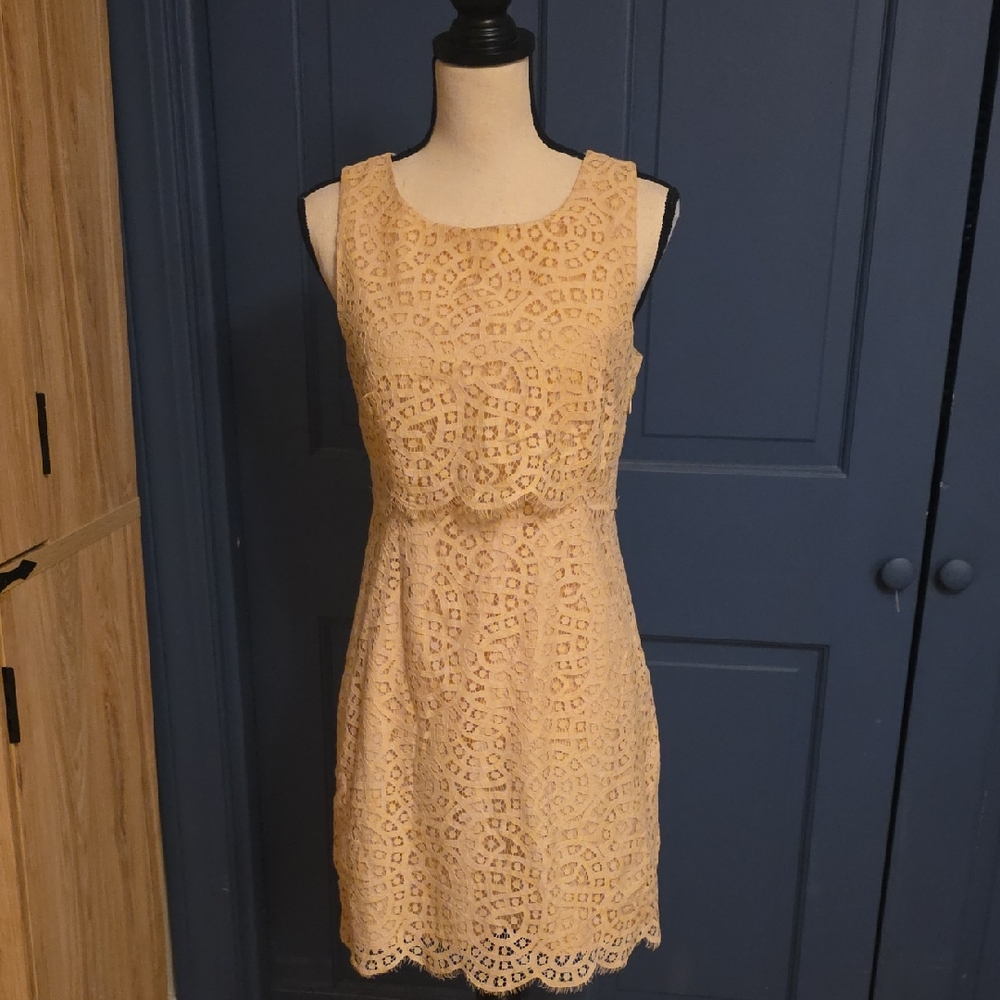 Buy 2 Get 1 Free J. Crew Cream Lace Mini Dress One Piece Lined No Wear Sz 4
